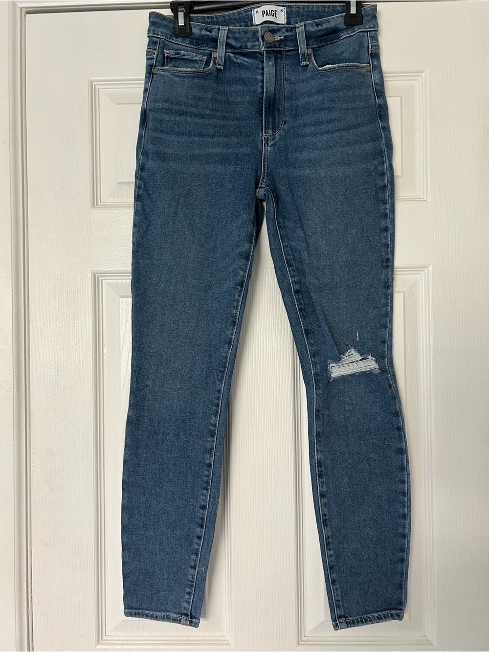 PAIGE Hoxton Ankle High Rise Distressed Jeans Size 28
